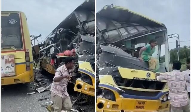 शिवगंगा में दो सरकारी बसों की भयानक टक्कर, 11 की मौत, 20 यात्री घायल
