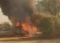 रायपुर के पास चलती बस में आग लगने से मचा हड़कंप
