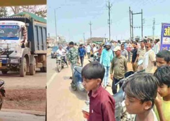 CG NEWS: नवापारा में दिल दहला देने वाला हादसा, हाइवा ने बाइक सवार को 200 मीटर तक घसीटा, मौके पर मौत