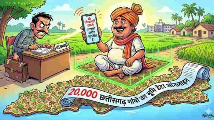 छत्तीसगढ़ में 20 हजार गांवों का डेटा ऑनलाइन, जमीन के रिकॉर्ड से छेड़छाड़ हुई तो तुरंत आएगा SMS