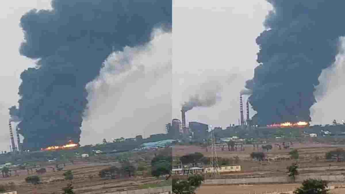 रायपुर में मिवान स्टील प्लांट में भीषण आग, कई किलोमीटर दूर तक दिखीं लपटें
