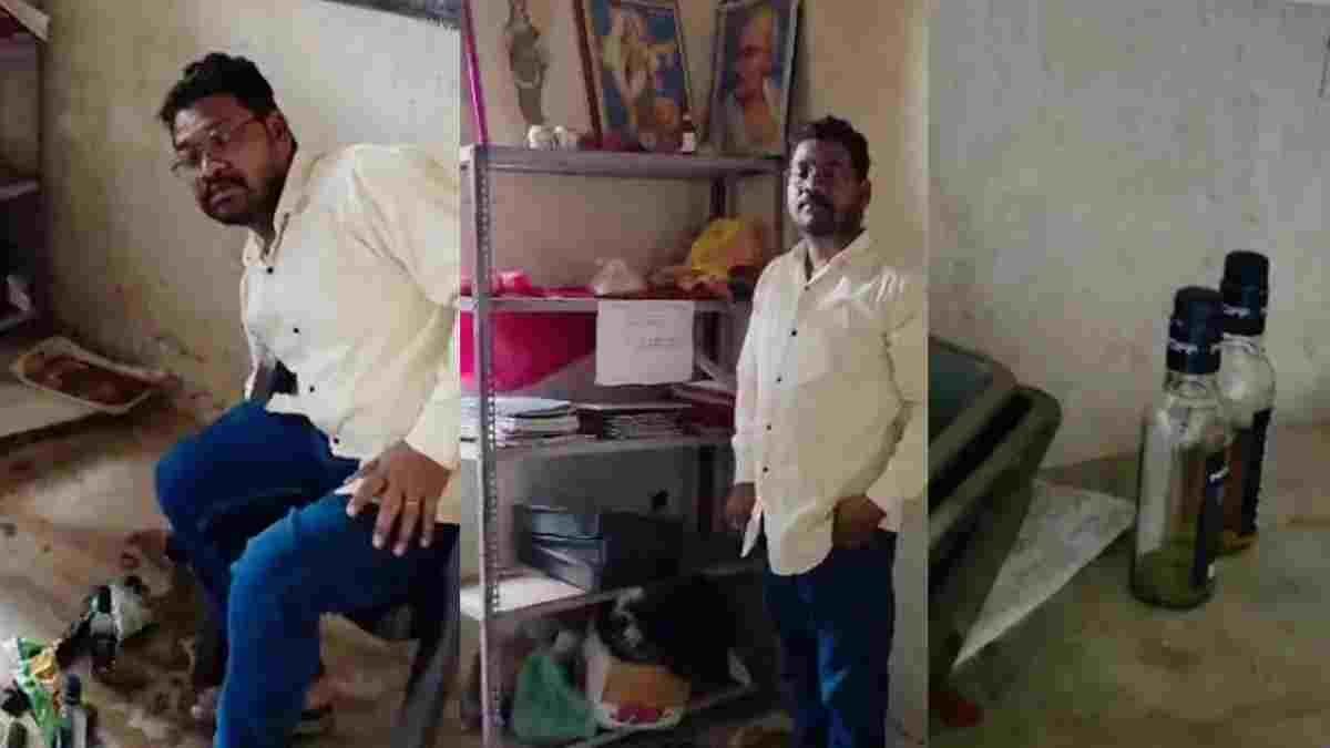 CG NEWS- गुरूजी ने स्कूल को बनाया अहाता, शराब पीते वीडियो वायरल
