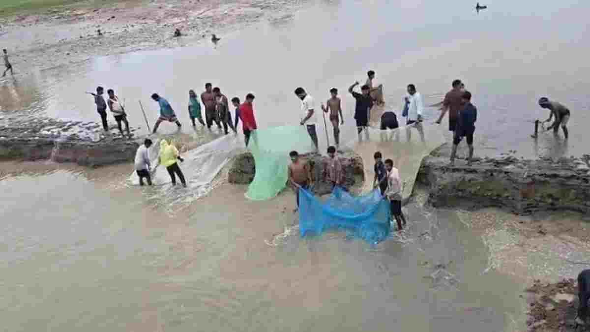 कवर्धा में वर्षों पुराना बांध फूटा, सैकड़ों एकड़ फसल पर संकट
