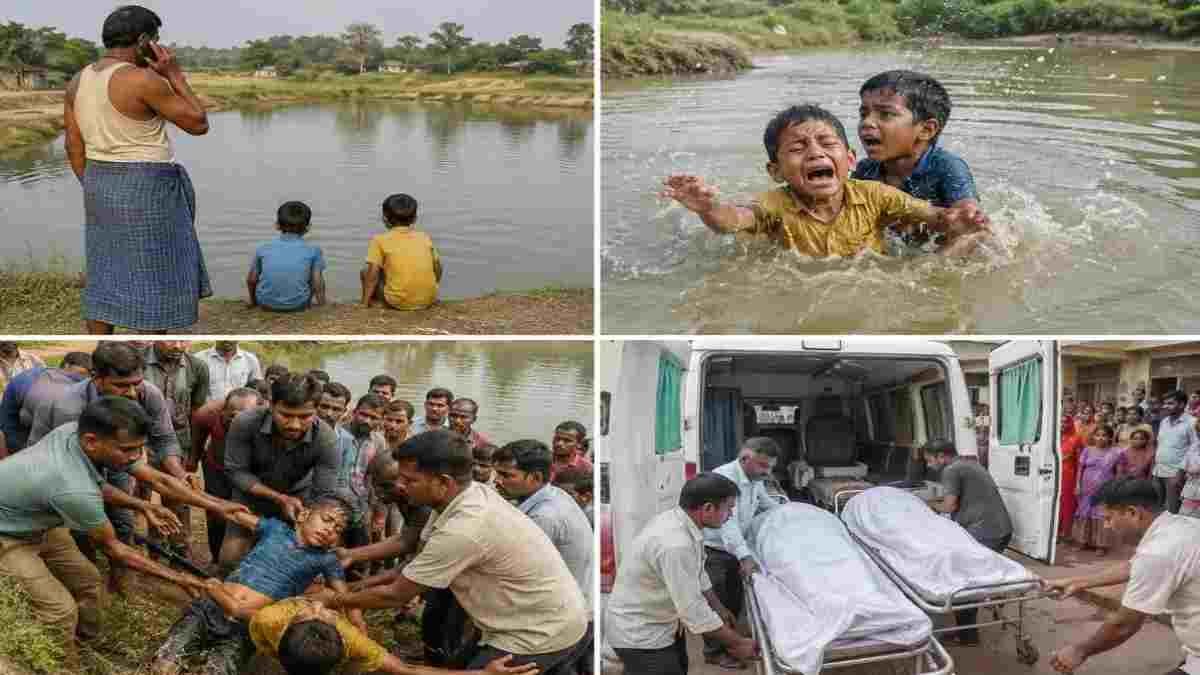 बिलासपुर में दर्दनाक हादसा: तालाब में डूबे दो मासूम भाई, छोटे को बचाने कूदा बड़ा भाई भी डूबा